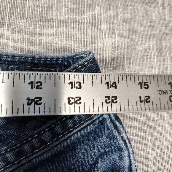Miss Me Jeans Womens Size 26 Blue Mid Rise Boot Cut Embellished Flap Stud Denim - Picture 4 of 15